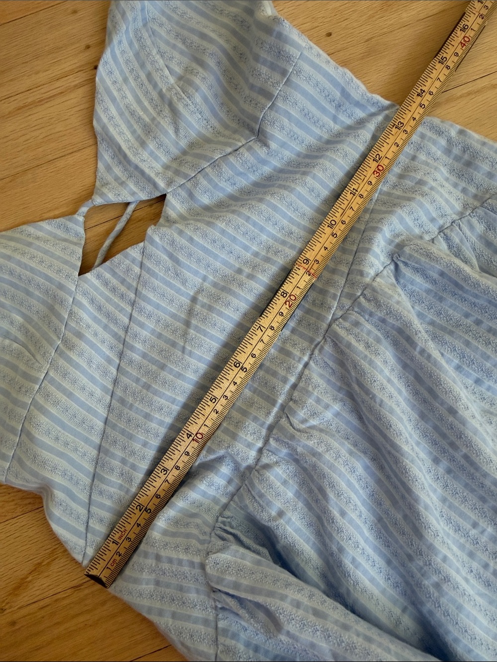 Sabo Skirt Kassi Stripe Maxi Sundress Dress Size 4 Light Blue Tie Back Coastal - Picture 12 of 13
